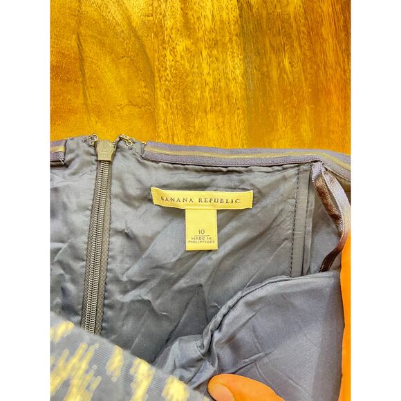 Banana Republic Women's Navy Blue Ikat Print Strapless Mini Dress Size 10 - Picture 5 of 7